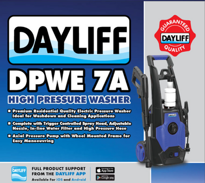 DAYLIFF DPWE7A 100BAR 1.2KW ELECTRIC PRESSURE WASHER
